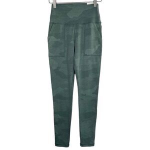 Aerie Green Camo Pocket Chill Play Move Leggings Small New